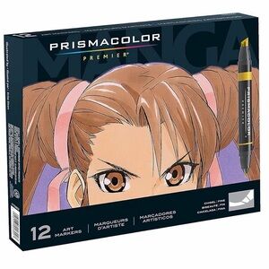 Prismacolor Premier Double-Ended Art Markers Fine & Chisel Tip Manga Set NEW